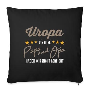 werdender Uropa 2021 Uropi Urgroßvater Schwanger - Sofakissenbezug 45 x 45 cm - Schwarz - Vorne