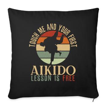 Aikido - Sofa pillowcase 17,3'' x 17,3'' (45 x 45 cm) - black - Front