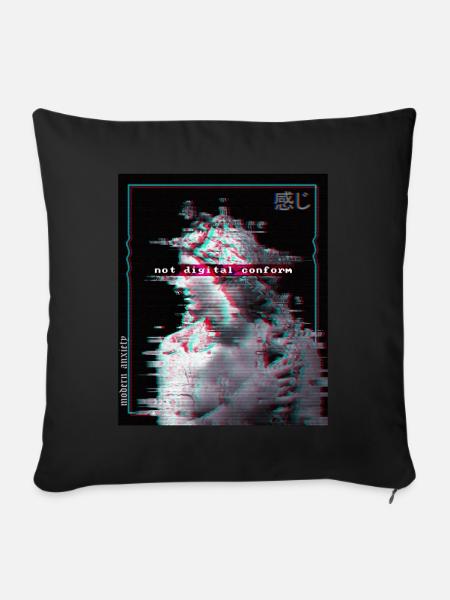 Not Conform Sad Vaporwave E-Boy E-Girl Glitch Art - Sofakissenbezug 45 x 45 cm - Schwarz