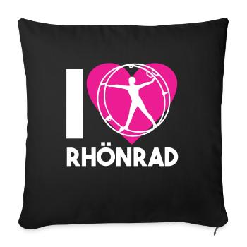 Rhönrad Turnen Geradeturnen Radgymnastik Geschenk - Sofakissenbezug 45 x 45 cm - Schwarz - Vorne