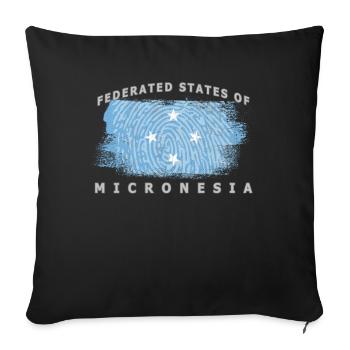 Federated States of Micronesia, Micronesia flag - Sofa pillowcase 17,3'' x 17,3'' (45 x 45 cm) - black - Front
