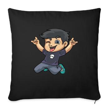 Rocking boy student school freshman design - Sofa pillowcase 17,3'' x 17,3'' (45 x 45 cm) - black - Front