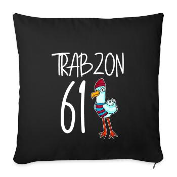 Trabzon 61 Turkey city - Sofa pillowcase 17,3'' x 17,3'' (45 x 45 cm) - black - Front