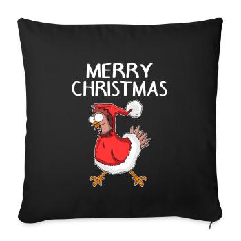 Christmas Chicken Merry Christmas - Sofa pillowcase 17,3'' x 17,3'' (45 x 45 cm) - black - Front