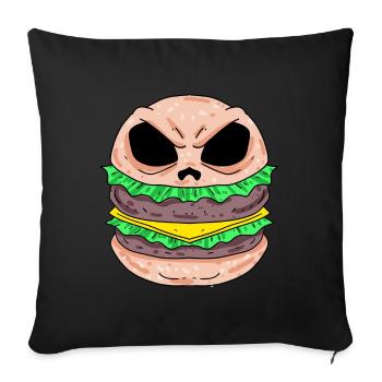 Totenkopf Burger Skull burger - Sofa pillowcase 17,3'' x 17,3'' (45 x 45 cm) - black - Front