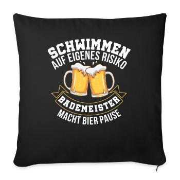 Schwimmer Swimming Pool Pool Boy Bademeister - Sofakissenbezug 45 x 45 cm - Schwarz - Vorne