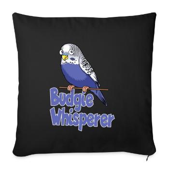 Budgie Whisperer Budgie Whisperer design - Sofa pillowcase 17,3'' x 17,3'' (45 x 45 cm) - black - Front