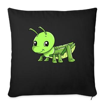 Cute grasshopper design for a grasshopper - Sofa pillowcase 17,3'' x 17,3'' (45 x 45 cm) - black - Front