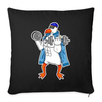 Seagull seagull sailor captain fitness dumbbell - Sofa pillowcase 17,3'' x 17,3'' (45 x 45 cm) - black - Front
