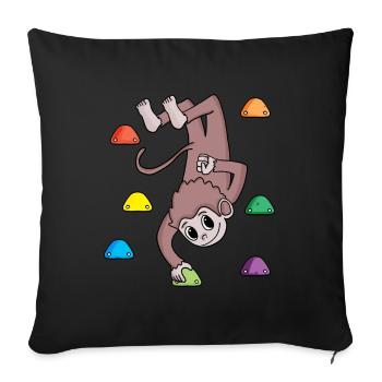 Affe an der Kletterwand - Klettern - Geschenk - Sofakissenbezug 45 x 45 cm - Schwarz - Vorne