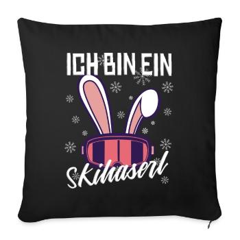 Je suis un costume de lapin de ski - Housse de coussin décorative 45 x 45 cm - noir - Devant