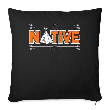 USA Native American Native American gift - Sofa pillowcase 17,3'' x 17,3'' (45 x 45 cm) - black - Front