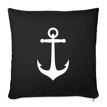 anchor - Sofa pillowcase 17,3'' x 17,3'' (45 x 45 cm) - black - Front