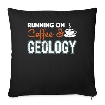 Cadeau de géologie géologue géomètre - Housse de coussin décorative 45 x 45 cm - noir - Devant