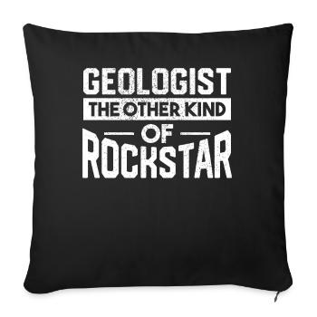 Cadeau de géologie des roches géologue - Housse de coussin décorative 45 x 45 cm - noir - Devant