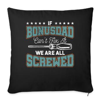 Père papa cadeau de la fête des pères - Housse de coussin décorative 45 x 45 cm - noir - Devant