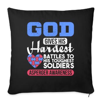 Autistic Asperger's Autism Gift - Sofa pillowcase 17,3'' x 17,3'' (45 x 45 cm) - black - Front