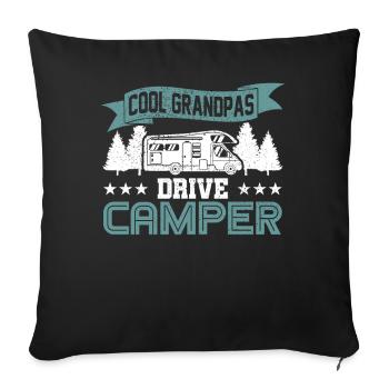 Recreational camper camper caravan gift - Sofa pillowcase 17,3'' x 17,3'' (45 x 45 cm) - black - Front