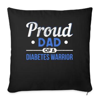 Diabetic T1D Diabetes Gift - Sofa pillowcase 17,3'' x 17,3'' (45 x 45 cm) - black - Front