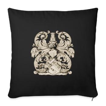 Heraldry coat of arms with knight armor in the Middle Ages - Sofa pillowcase 17,3'' x 17,3'' (45 x 45 cm) - black - Front
