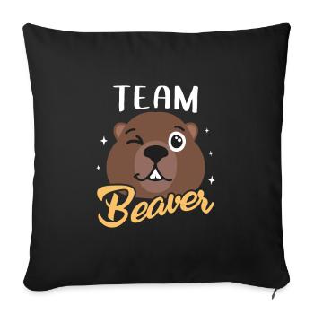 Waldarbeiter Otter Biber Geschenk - Sofakissenbezug 45 x 45 cm - Schwarz - Vorne