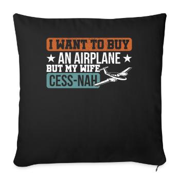 Flugzeug Fliegen Luftfahrzeugführer Geschenk - Sofakissenbezug 45 x 45 cm - Schwarz - Vorne