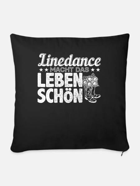 Tänzer Line Dance Country Linedance Geschenk - Sofakissenbezug 45 x 45 cm - Schwarz