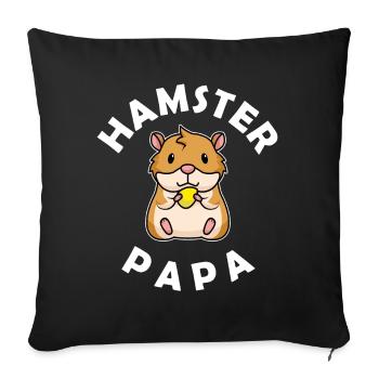 Hamster Geschenk - Hamster Papa - Sofakissenbezug 45 x 45 cm - Schwarz - Vorne