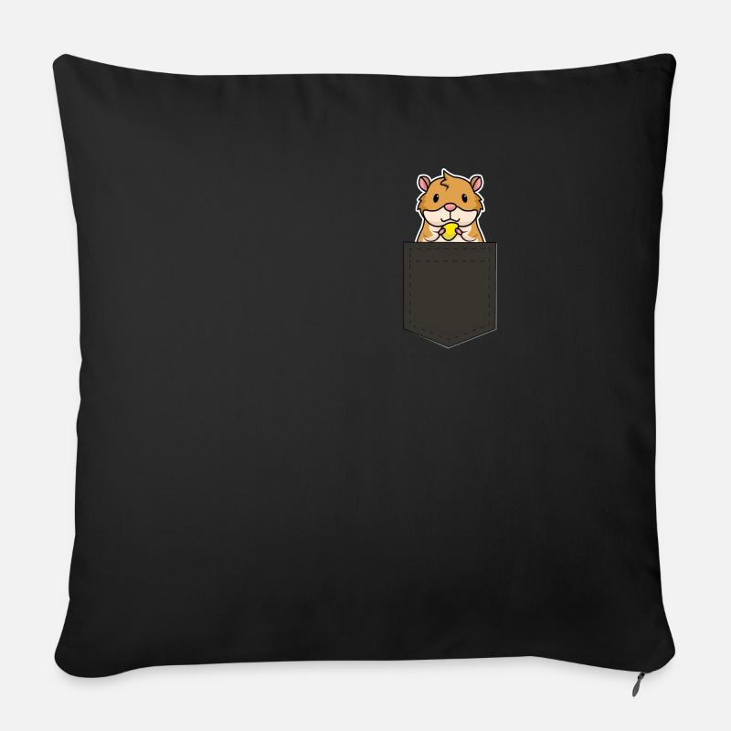 Geschenk Hamsters in der Tasche - Sofakissenbezug 45 x 45 cm - Schwarz