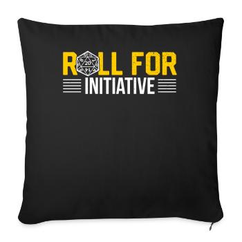 Cadeau de jeu de société RPG joueur - Housse de coussin décorative 45 x 45 cm - noir - Devant