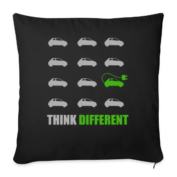 Think Different Electric Car E-Car Say I Climate - Sofa pillowcase 17,3'' x 17,3'' (45 x 45 cm) - black - Front