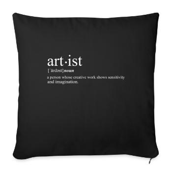 Humour artiste artiste - Housse de coussin décorative 45 x 45 cm - noir - Devant