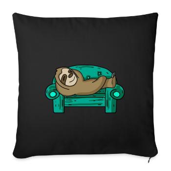 Sloth funny on sofa gift - Sofa pillowcase 17,3'' x 17,3'' (45 x 45 cm) - black - Front