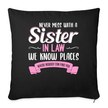 Cadeau de beau-frère de la famille fière de son gendre - Housse de coussin décorative 45 x 45 cm - noir - Devant