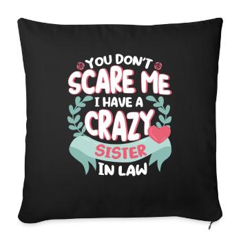 Daughter in law son in law brother in law gift - Sofa pillowcase 17,3'' x 17,3'' (45 x 45 cm) - black - Front