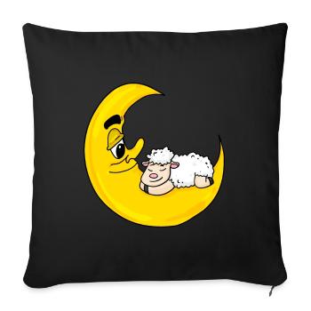 Cadeau mignon de sommeil de lune de mouton - Housse de coussin décorative 45 x 45 cm - noir - Devant