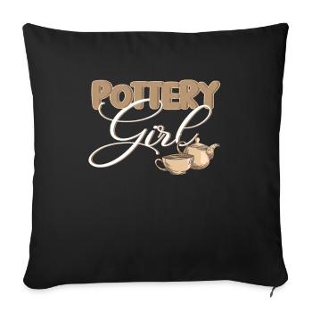 Potter craft pottery gift - Sofa pillowcase 17,3'' x 17,3'' (45 x 45 cm) - black - Front