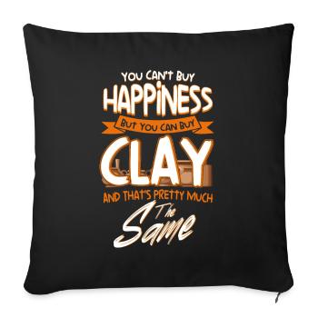 Pottery handmade pottery gift - Sofa pillowcase 17,3'' x 17,3'' (45 x 45 cm) - black - Front
