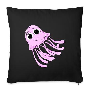 jellyfish - Sofa pillowcase 17,3'' x 17,3'' (45 x 45 cm) - black - Front