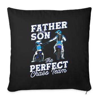 Cadeau de motocross moto dirt bike - Housse de coussin décorative 45 x 45 cm - noir - Devant