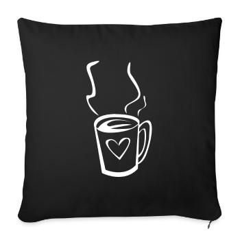 Coffee Illustration - Sofa pillowcase 17,3'' x 17,3'' (45 x 45 cm) - black - Front