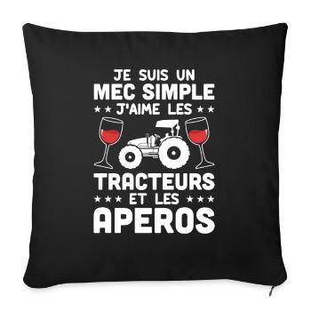 Dréle Tracteur Et De Cadeau D'Un Agriculteur - Sofa pillowcase 17,3'' x 17,3'' (45 x 45 cm) - black - Front