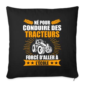 Dréle Tracteur Et De Cadeau D'Un Agriculteur - Sofa pillowcase 17,3'' x 17,3'' (45 x 45 cm) - black - Front