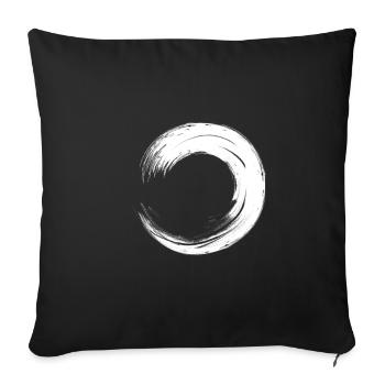 circle - Sofa pillowcase 17,3'' x 17,3'' (45 x 45 cm) - black - Front