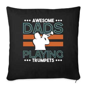 Cadeau de trompette d'instrument de musique de joueur de trompette - Housse de coussin décorative 45 x 45 cm - noir - Devant