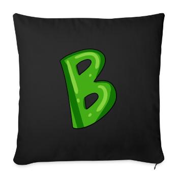 B - Sofa pillowcase 17,3'' x 17,3'' (45 x 45 cm) - black - Front