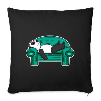 panda - Sofa pillowcase 17,3'' x 17,3'' (45 x 45 cm) - black - Front