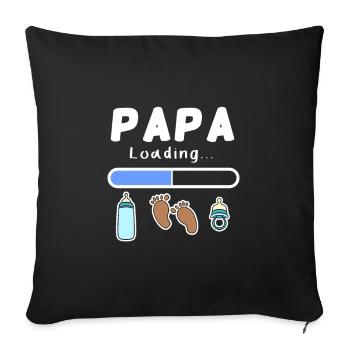 expectant father - dad is loaded - Sofa pillowcase 17,3'' x 17,3'' (45 x 45 cm) - black - Front