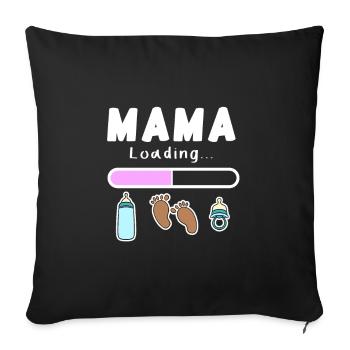 expectant mother - mom is loading - Sofa pillowcase 17,3'' x 17,3'' (45 x 45 cm) - black - Front