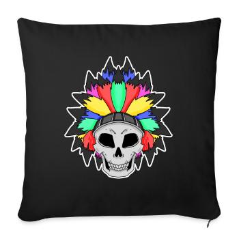 Regenbogen Totenkopf LGBT - Sofakissenbezug 45 x 45 cm - Schwarz - Vorne